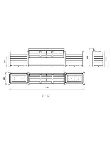 MJ357 Jardinière-banc PLUS...