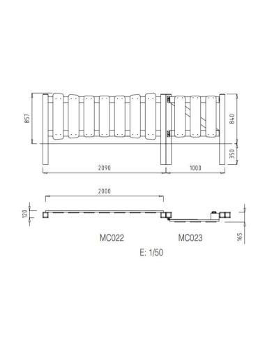 MC023 ONDULÉE porte 1 m (md)